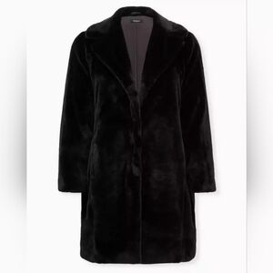 Torrid Black Faux Fur Coat